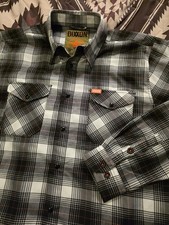 Dixxon Flannel Company Arthur Pearl Snap Long Sleeve Black  White Men's Large
