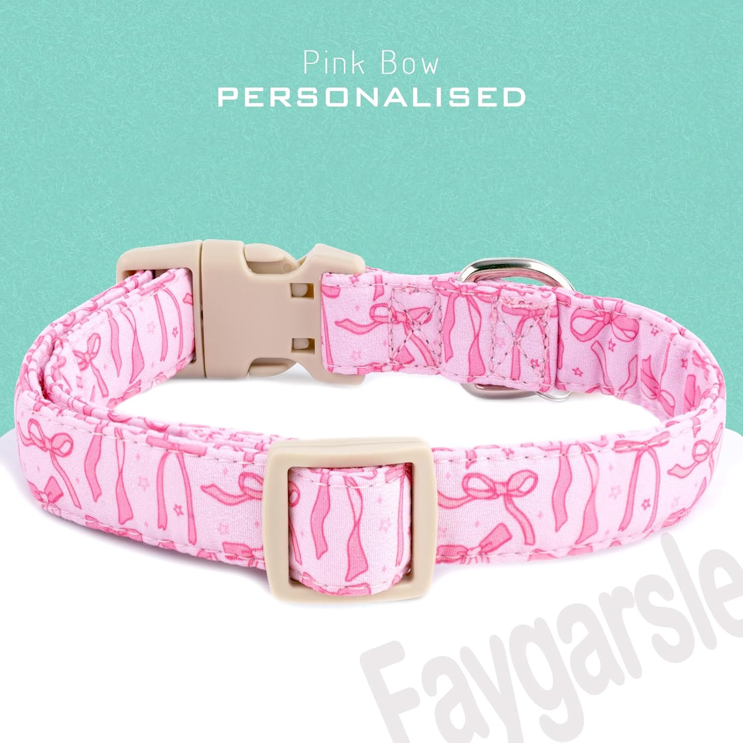 Cute Pink Bow Pattern Dog Collar for Summer Spring Designsmall Medium Large Dogs