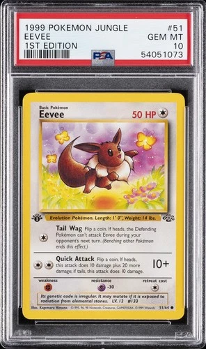 1999 POKEMON JUNGLE 1ST ED #51 EEVEE PSA 10