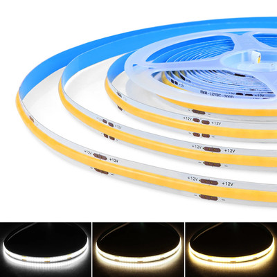 5M 10M FOB COB LED Strip Lights High Density Flexible Diode Tape Light 3000K 400