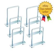 6 Pcs Square U Bolts In Zinc 3/8 X 4 X 7 U Clamp Bolt With Nuts And Frame