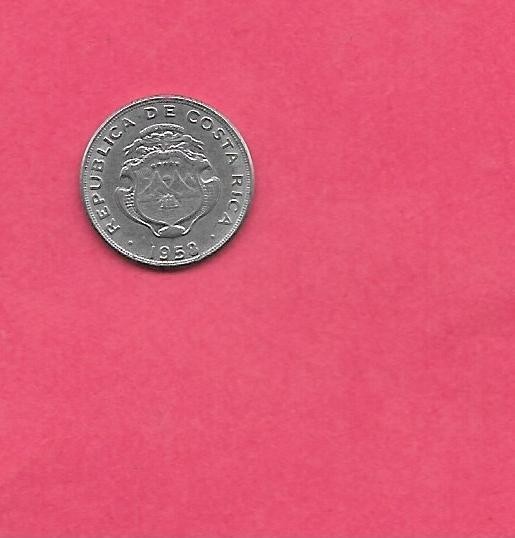COSTA RICA KM184.1a 1958 XF-SUPER FINE CIRCULATED OLD ANTIQUE5 CENTAVOS COIN