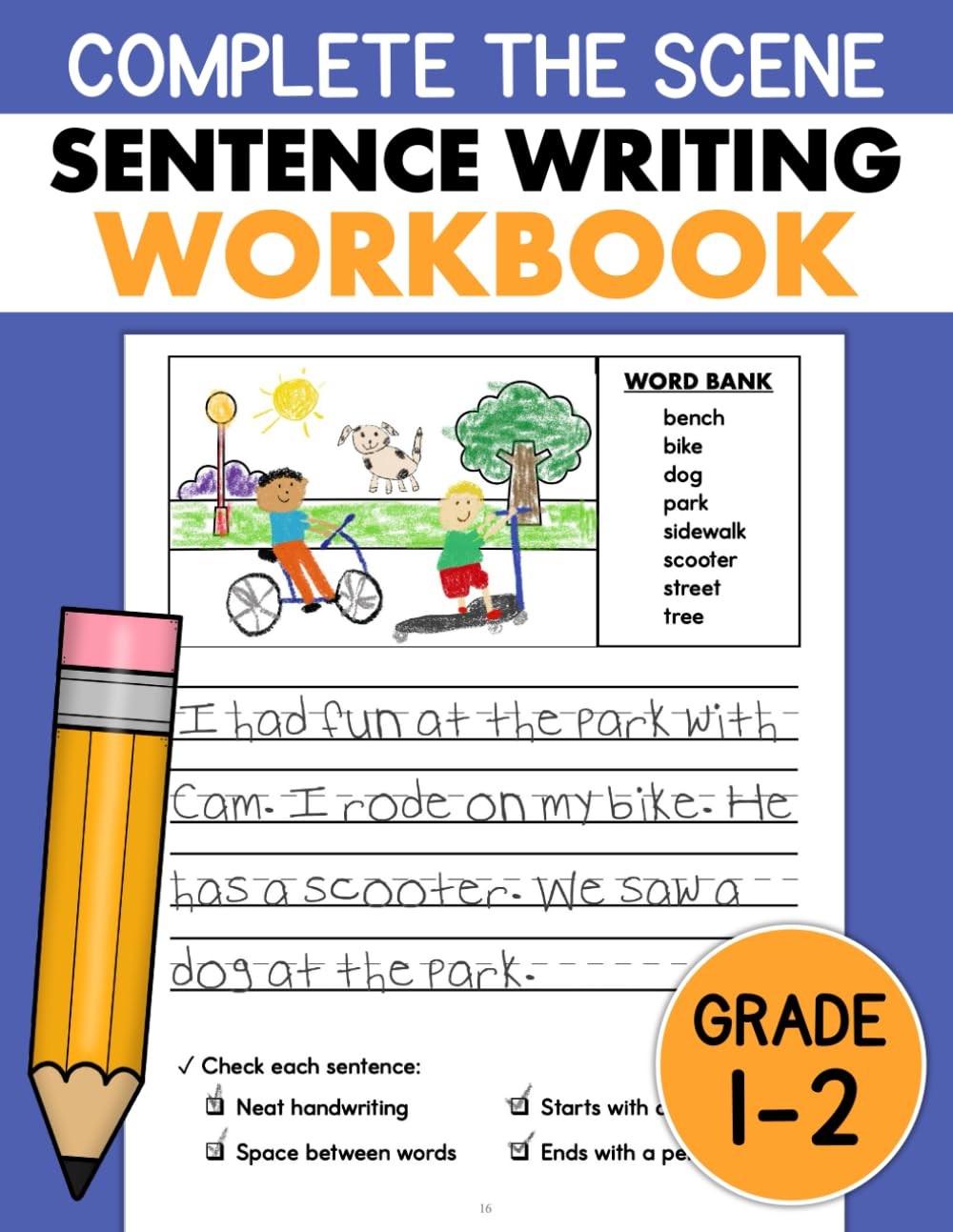 Sentence Writing Workbook Vol. 2 for Grades 1-2: Writing Sentences Practice for