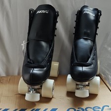 Pacer Stratos Black Boot Roller Skates Size 6 Mens Quad Setup
