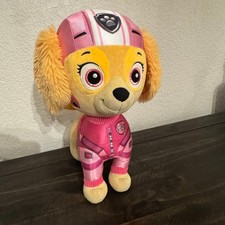 Nickelodeon Paw Patrol Skye Plush Toy Pink Pilot Uniform Helmet Stuffed Dog 13"
