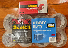 Scotch Heavy Duty Packing Tape with Dispenser, 3" x 54.6 yds, 8/Pack, Clear