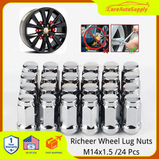 24 Chrome 14x1.5 Bulge Acorn Lug Nuts 1.78 For Chevy Gmc Silverado Sierra 1500