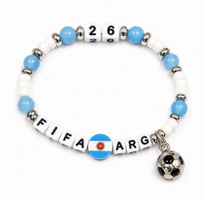 FIFA World Cup Soccer Argentina Handmade Stretch Bracelet Made to Order NEW