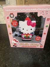Hello Kitty Christmas Airblown Inflatable Light Up Pink Dress 3.2 ft Sanrio Rare