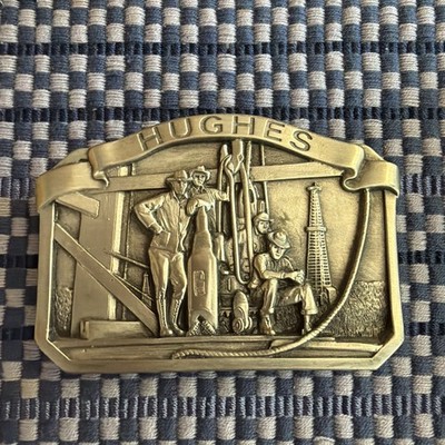 Baker Hughes Tool Company Vintage 3D Belt Buckle Oilfield Drilling Rig Wildcat