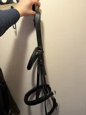 Stubben Black Dressage Snaffle Bridle EUC English Horse Sized