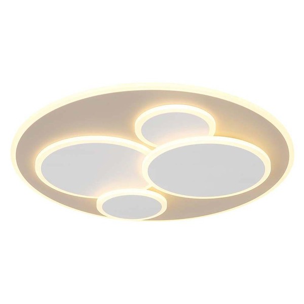 Led Deckenleuchte Deckenlampe Wohnzimmerlampe Metall Sandfarben Weiß Matt D 49 C-image