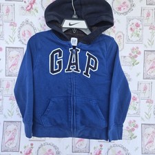 GAP Kids Blue Full Zip Logo Hoodie Jacket Fleece Lined Youth Size 6 Small Warm