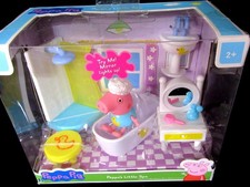 Peppa Pig Little Rooms Play Set Peppa's Little Spa Mirror Lights Up-Shower-NIB
