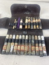 Antique Leather Doctor's Travel Pharmacy glass vial