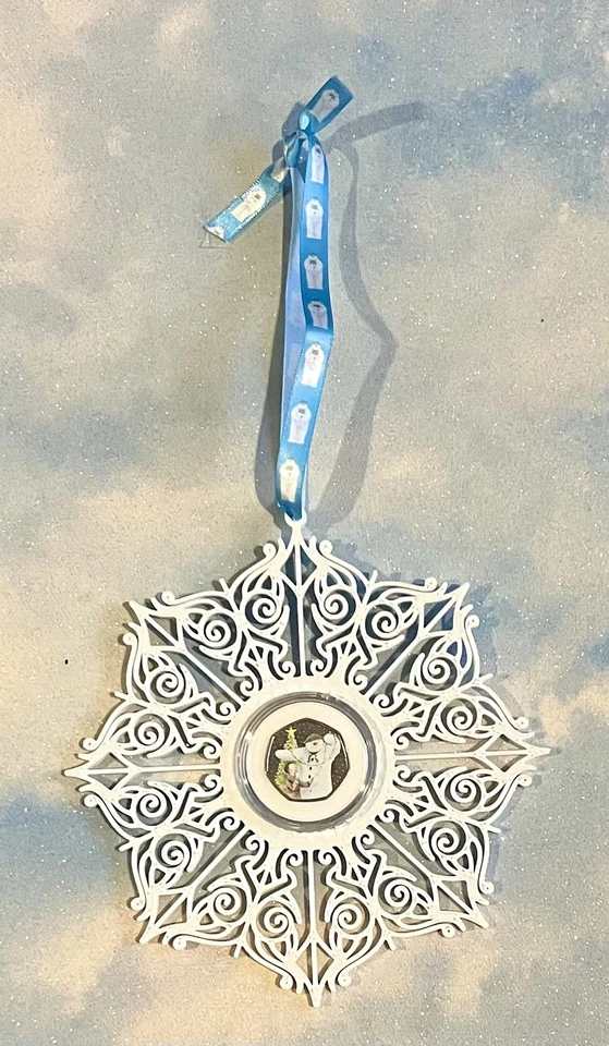 BRIGGS the snowman christmas tree decoration - royal mint snowflake 50p holder uk new
