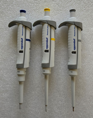 Eppendorf Research Plus Pipettes 1000 100 & 10 uL: Calibrated, New Seal
