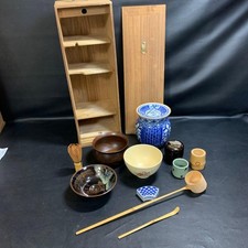 Japanese Antique Tea Ceremony Set Chabako Chawan Mizusashi Natsume Chashaku