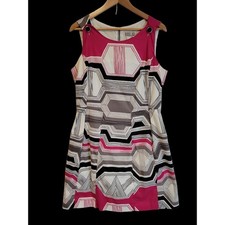 Vintage Robbie Bee Jumper Dress Geometric Pockets Maximalist Industrial Size 12