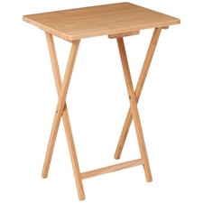 Mainstays Folding Tv Tray Table Dinner Portable Desk Natural 19 X 15 X 26 In