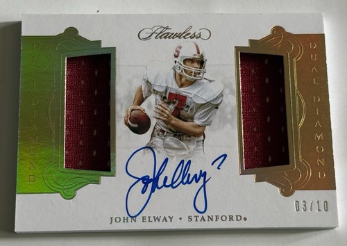 John Elway 2018 Panini Flawless Collegiate Dual Diamond Auto Jersey Card #3/10