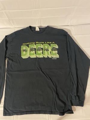 John Deere Nothing Runs Like A Deere Black Men's  L Long Sleeve