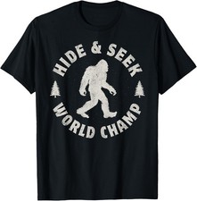 Bigfoot Hide And Seek World Champion Sasquatch Retro Vintage T-Shirt