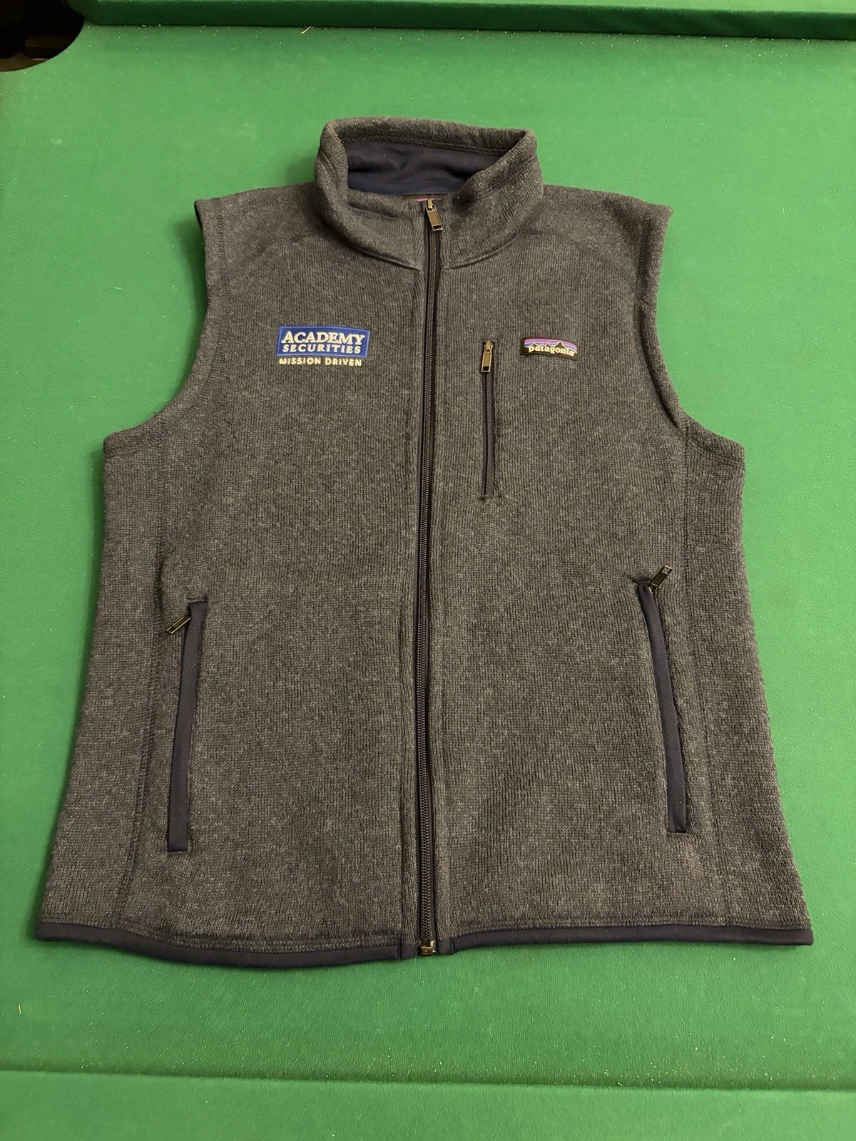 Patagonia Vest Men Small Blue Better Sweater Fleece Full Zip Outdoors 25881 READ