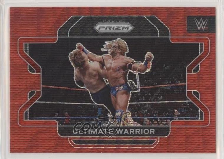 2022 Panini Prizm WWE Ruby Wave Prizm Ultimate Warrior #93 HOF 0h03