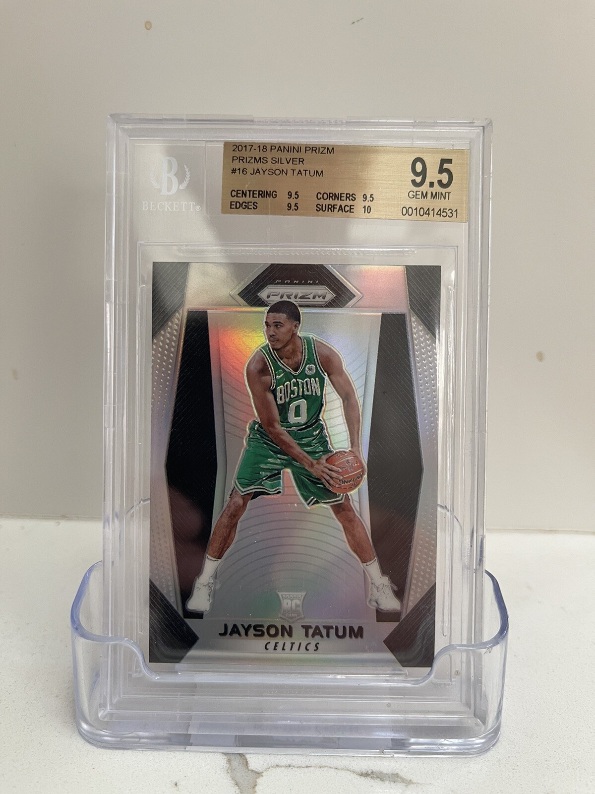2017 Panini Prizm SILVER Prizm RC Jayson Tatum BGS TRUE GEM W/ all 10 & 9.5 Subs