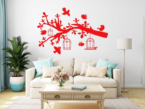 Birds Wall Sticker Tree Branch Love Decal Living Room Window Bedroom Vinyl Art - Picture 8 of 11