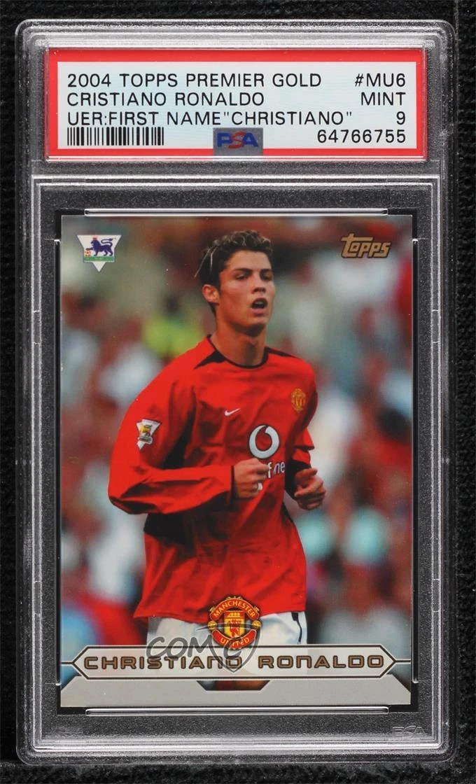 2003-04 Topps Premier Gold 2004 Cristiano Ronaldo #MU6 PSA 9 MINT