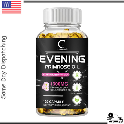 Evening Primrose Supplement from Cold Pressed Oil - Softgels High Potency 1300mg