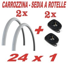 2 COPERTONI 24 x 1 3/8 (37-540) + CAMERE PNEUMATICI SEDIA A ROTELLE X DISABILI()