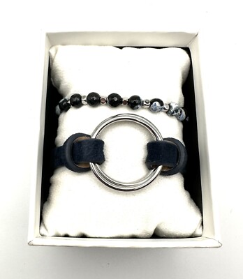 Rustic Cuff Navy Blue 2-Piece Bracelet Set - BRAND NEW!