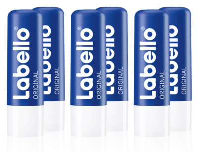 Labello Original Lip Balms - Pack of 6 (6 x 4.8 g), Naturally Beautiful Lips
