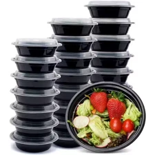 Meal Prep 16 Oz Round Food Containers with Clear Lids 150 Pack  Microwavable