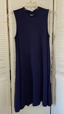 Mudpie Womens S Sleeveless Dress NWT Navy Blue Swing Trapeze Tank Pockets