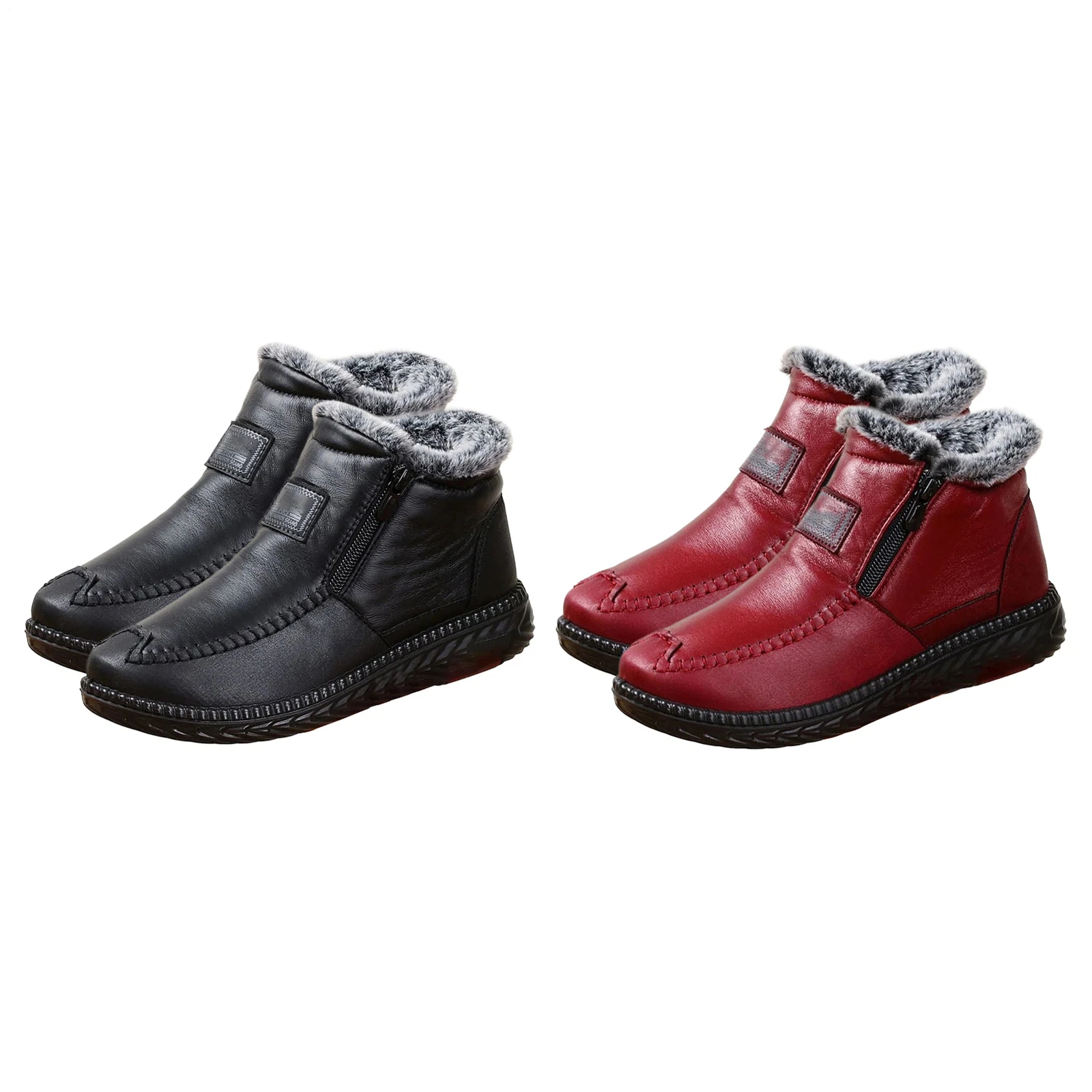 Ankle Snow Boots For Women Anti-Slip Female Winter Booties Waterproof Plush