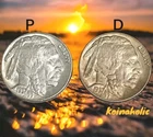 1937 P D Buffalo Nickels Almost Uncirculated (AU) Blast From The Past, Old West