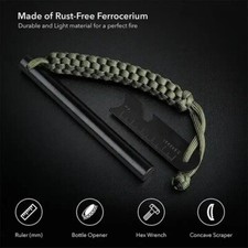 HUGE 5 x 1/2" FERRO ROD Fire Starter Survival Striker Flint  Emergency Paracord