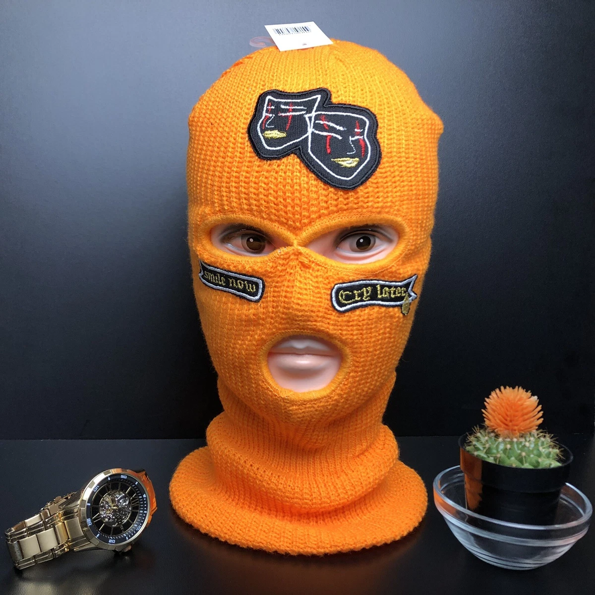 Smile Now Cry Later 3 Hole Full Face Ski Mask Embroider Custom