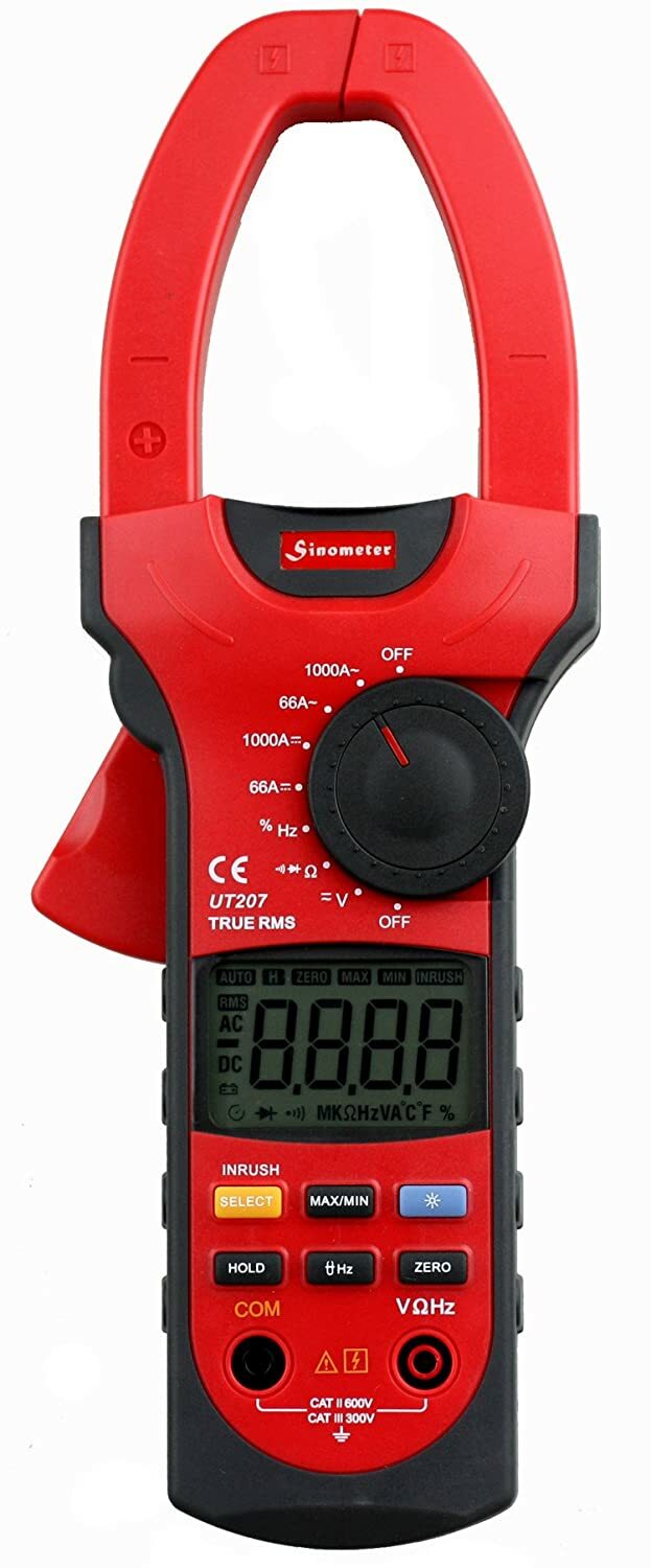 Sinometer UT207 Professional In Rush True RMS Auto-ranging AC/DC Clamp Meter 
