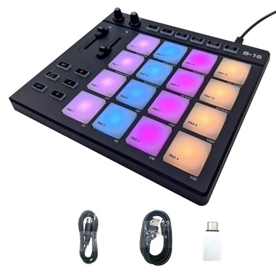 16 MIDI Pad Controller Beat Maker Machine for Finger Drumming Music Making