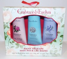 NIB CRABTREE EVELYN HAND THERAPY ROSEWATER LASOURCE LAVENDER 3.5 OZ GIFT SET