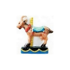 Fève de la série _ Animaux de manège _ Vitrine collection miniature porcelaine
