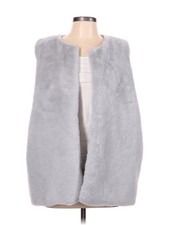 Nwt Mixit Women Gray Faux Fur Vest L
