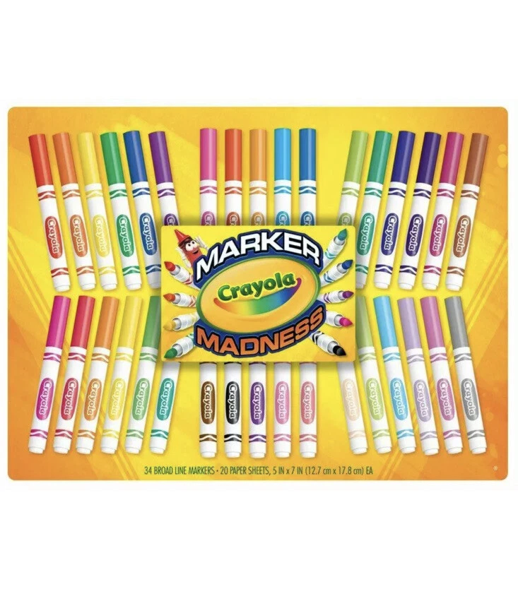 Crayola Marker Madness Variety Of Neon, Classic, And Scented Markers Buy 2  Save