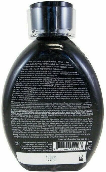 Ed Hardy BODY SHOTS DOUBLESHOT Bronzing HOT Tingle Indoor Tanning Bed Lotion - Image 2 of 2