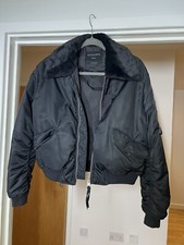All Saints Luca Bomber Jacket Faux Fur Collar Size S Worn Once Rrp £258